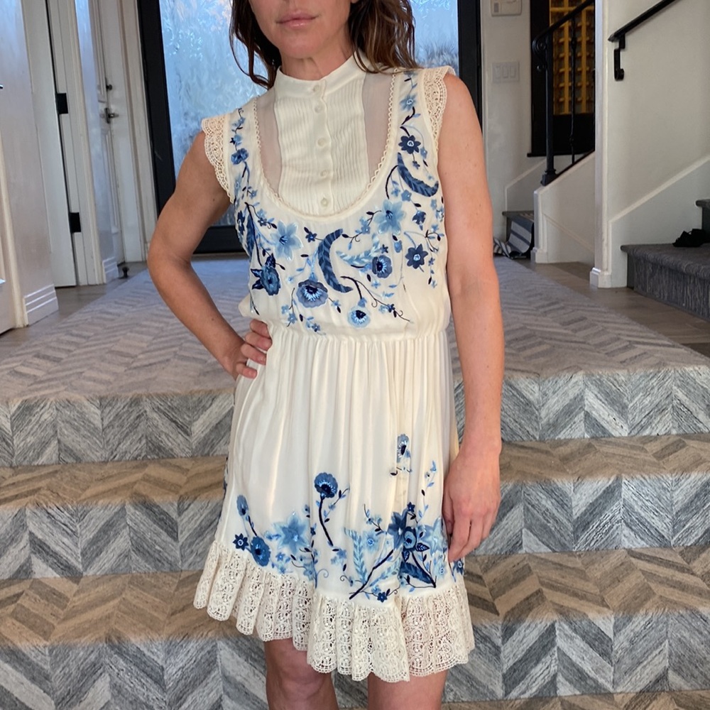 GUCCI vintage hand embroidered silk dress